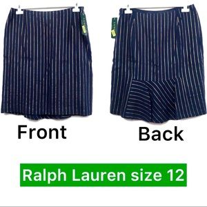 Ralph Lauren Women’s Navy Golden Stripes Skirts 12